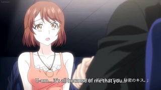 Busty hentai boss kisses subordinate Asian sex scene screenshot