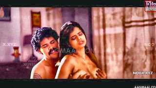 Busty Indian babe doctor embrace Asian sex movie still