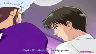 Orange-haired schoolgirl shocked by shota free xxx scene