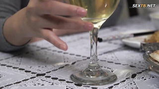 Nene seduces father-in-law on table video frame