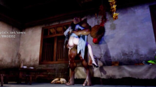 3d/cgi xxx asian scene, soft and rough