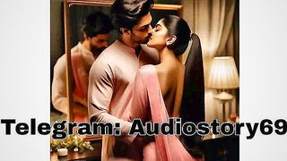 Desi saree mirror foreplay threesome Asian couple sex video