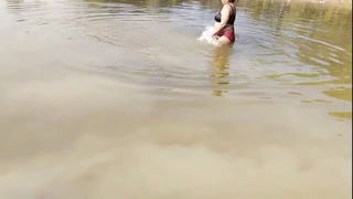 Busty Desi woman river bath sex tube preview