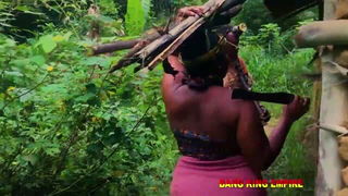 Forest hunter seduces BBW Ebony Asian sex scene screenshot