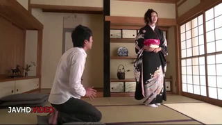 Reiko Kobayakawa kimono tatami kisses Asian sex movie still